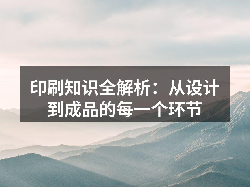 印刷过程中的各个环节